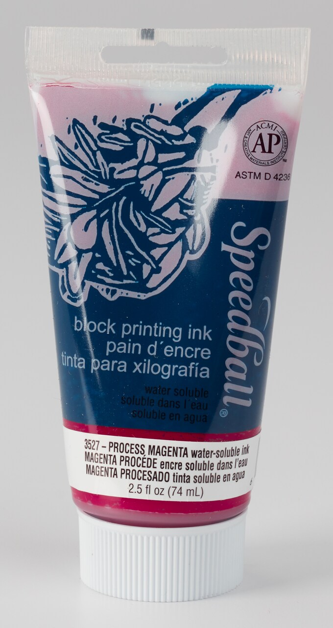 Speedball Block Printing Ink, Water-Based, 2.5 Oz., Process Magenta